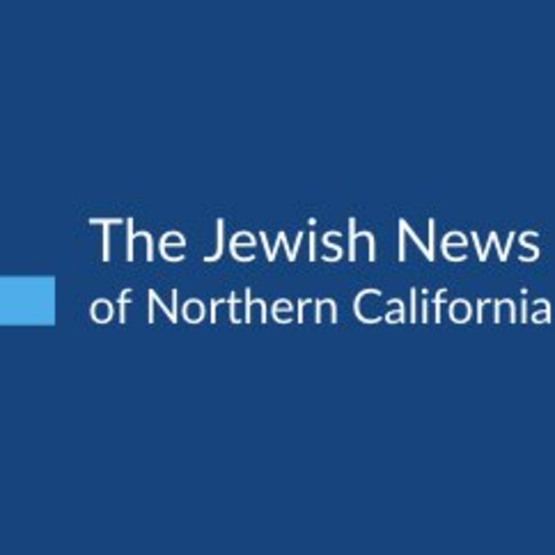 Blue background with white text: "The Jewish News of Northern California" and a light blue rectangle.